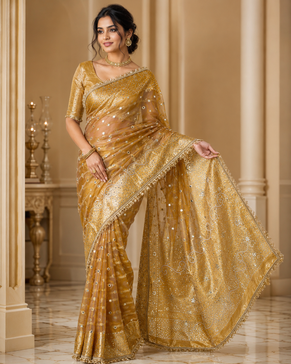 Suvarna Meera Tissue Saree