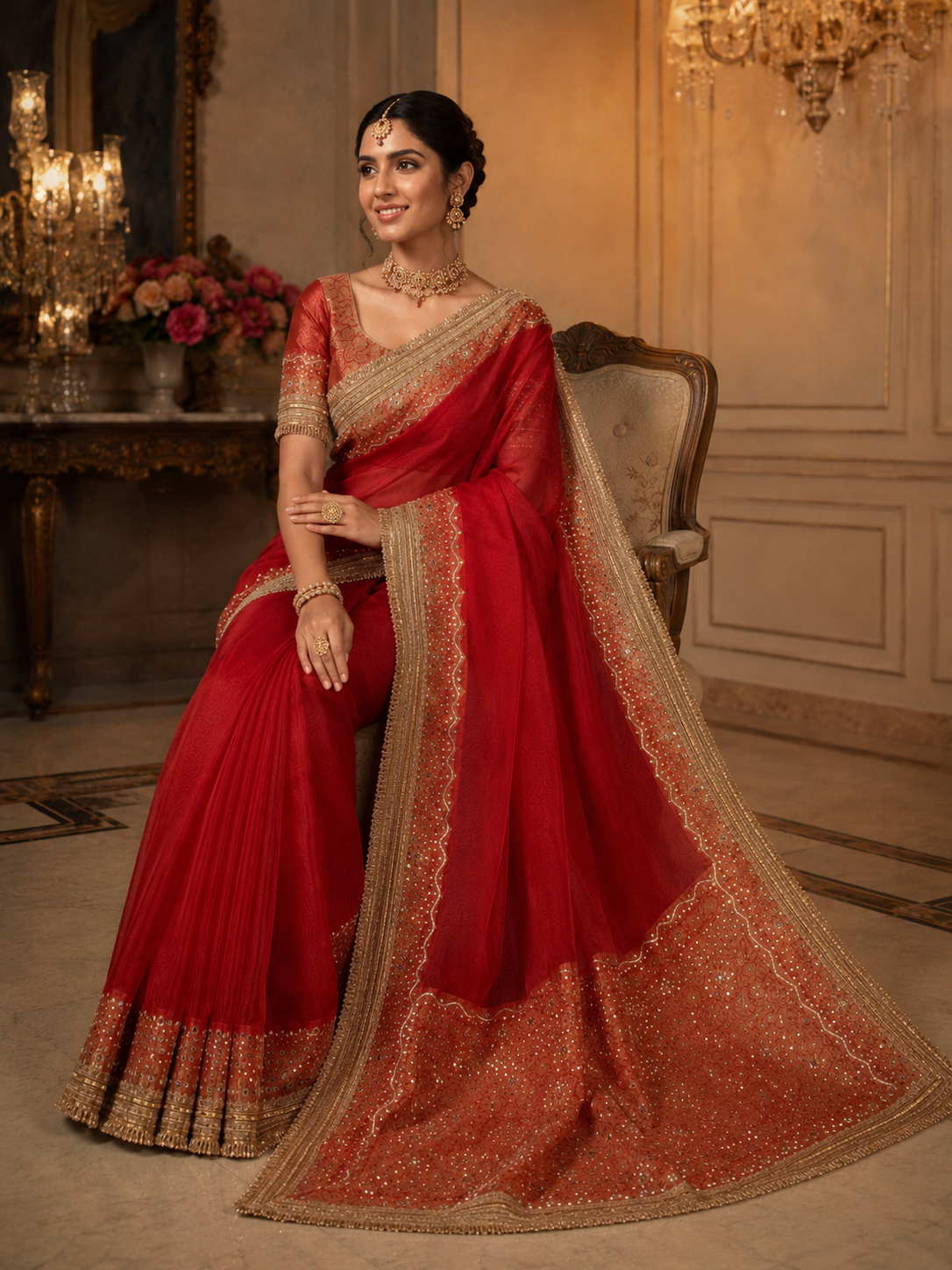 Sindoor Rajsi Maharani Tissue Silk Saree