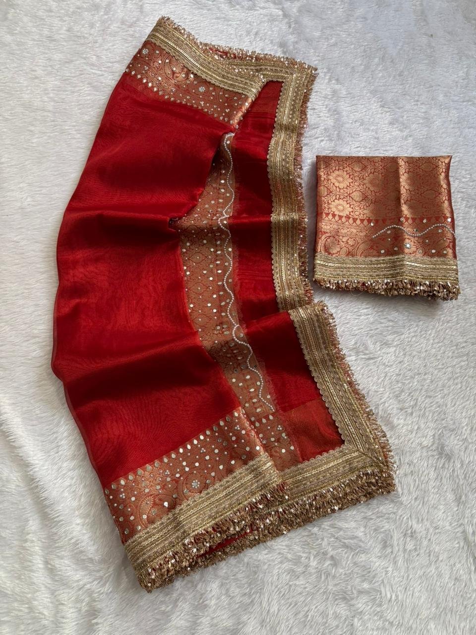 Sindoor Rajsi Maharani Tissue Silk Saree
