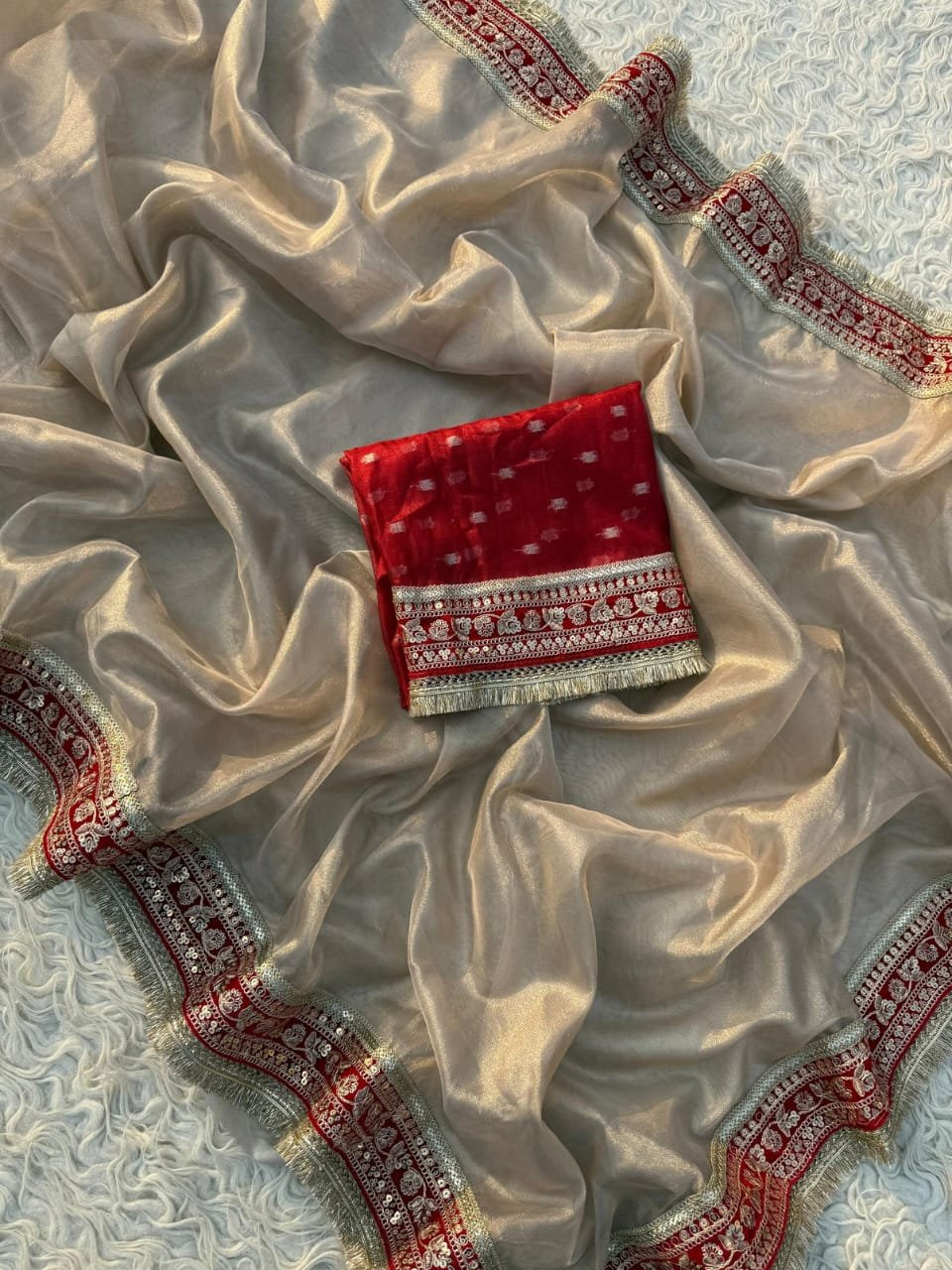 Rajsi Chandan Maharani Tissue Silk Saree
