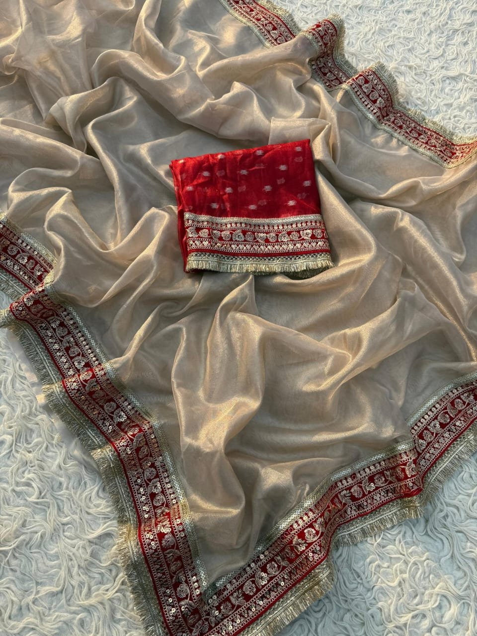 Rajsi Chandan Maharani Tissue Silk Saree