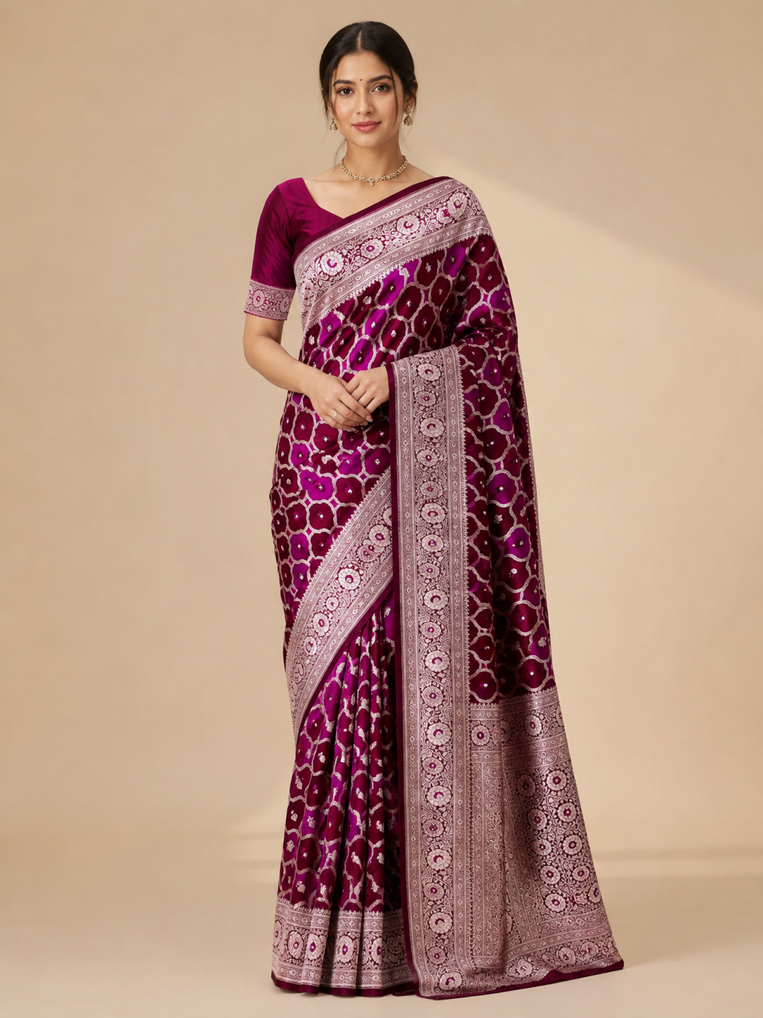 Rajranga Banarasi Mashru Katan Saree