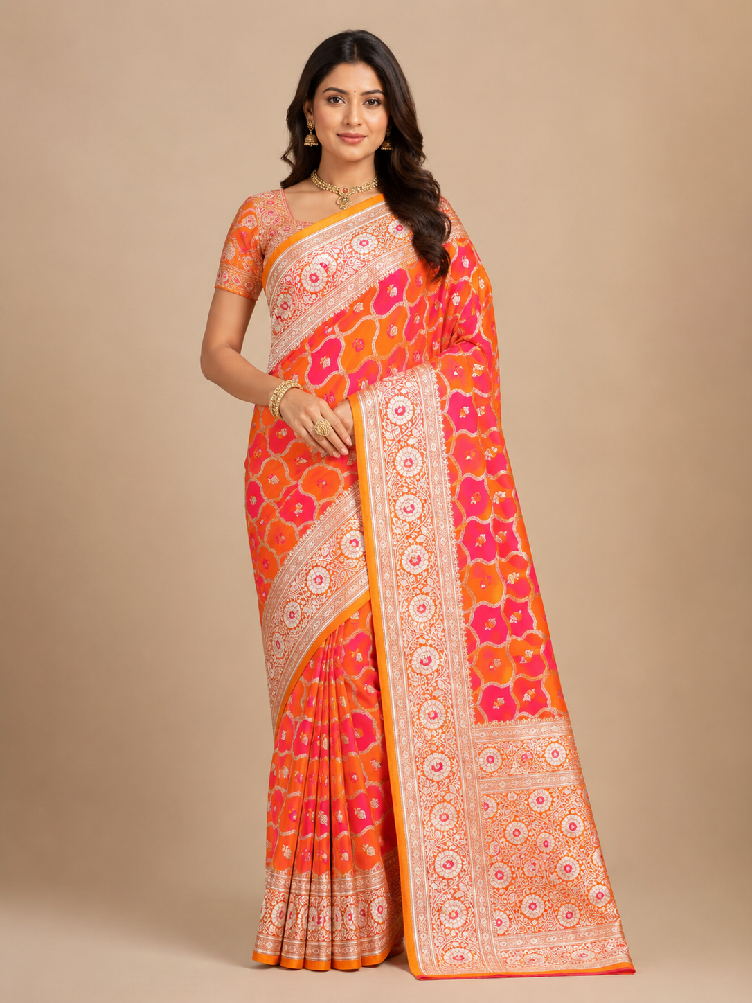 Rajranga Banarasi Mashru Katan Saree